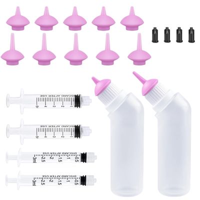 Yoolight 20PCS Pet Feeding Bottle with Pink Replacement Nipples