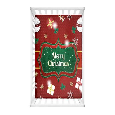 Morbuy Christmas Fitted Sheet for Baby and Toddler Mattresses, Soft Breathable Mattress Cover, 140 x 70 cm