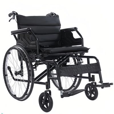 YXVSZB Foldable Lightweight Manual Wheelchair for Outdoor and Home Use, with Thick Comfortable Seat Cushion, Easy-to-Control Design (Black 1)