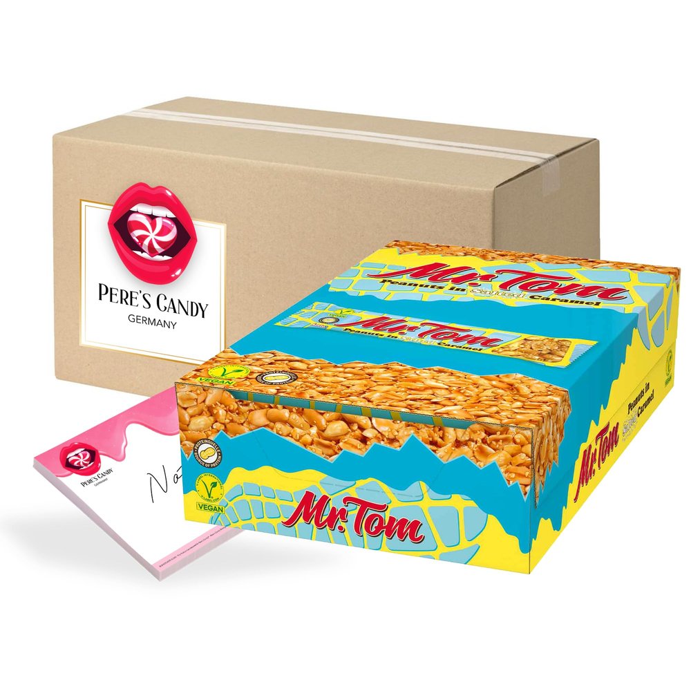 Pere's Candy Bundle for Mr. Tom Salted Caramel 36 x 40 g + Pere's Candy Notepad DIN A7, 25 Sheets