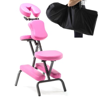 XCSCUK Tattoo-Scraping Chair, Folding Beauty Bed, Adjustable Massage Chair with Storage Bag, Pink