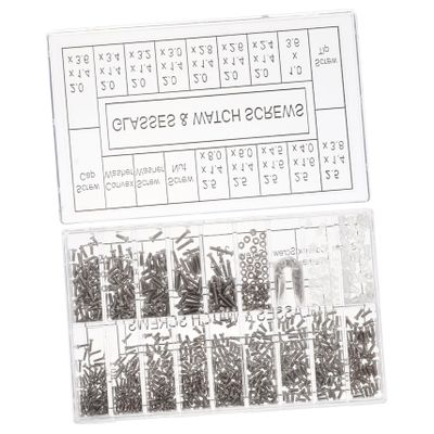 IWOWHERO Multi-Piece Eyeglass Replacement Screw Set with Tools and Storage Box