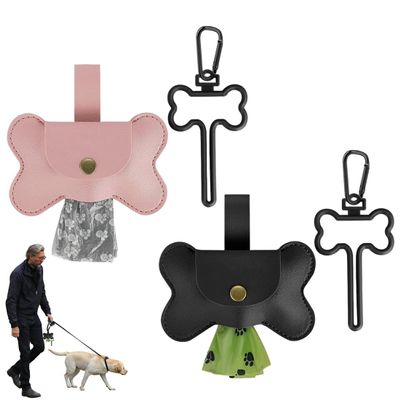 Dog Poop Bag Dispenser, 2 Sets with 4 Bags Each