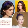 2-Piece Velvet Wide Headband Set for Women and Girls, Purple Galaxy Lion Head view 2