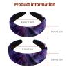 2-Piece Velvet Wide Headband Set for Women and Girls, Purple Galaxy Lion Head view 3