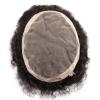 Men's Afro-Curly Human Hair Toupee with Fine Mono and NPU Base view 3