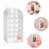 Lipstick Storage Box with 18 Compartments and Lid, White view 3
