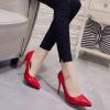 Women's Red Patent Leather High Heels, Pointed-Toe Pumps, Size 42 view 2