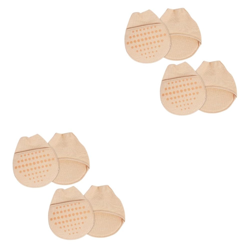 SEWOART 4 Pairs Invisible Toe Socks with Silicone Sole, Skin-Tone