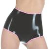 GAYLOP Sexy Black and Pink Latex Panties for Women, Rubber Shorts, Custom-Made Underwear, Handmade - Blue and Black - L view 2
