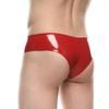 GAYLOP Latex Men's Shorts Rubber Fetish Thong Briefs Handmade Underwear - Orange - XS view 2