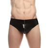 GAYLOP Latex Men's Shorts Rubber Fetish Thong Briefs Handmade Underwear - Orange - XS view 3