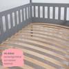 TiCAA Kim House Bed with Tulle, 90x200, 100x200, 120x200, 140x200 cm, for Boys & Girls, Incl. Roll Slatted Base, Adjustable Guard Rail, Light Gray Solid Pine Montessori Bed view 4