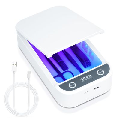 LXIANGN Nail Tool Cleaner with Blue Light, Portable USB Cleaning Box