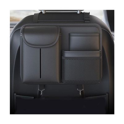 GuriDo Car Seat Back Organizer for Jeep Wagoneer/Wrangler/Grand Cherokee, PU Leather, Black