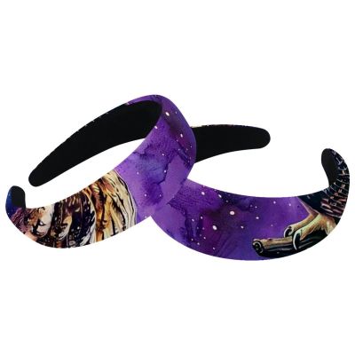 2-Pack Velvet Wide Headbands for Women and Girls, Owl Galaxy Patterns, Padded Hairbands