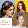 2-Pack Velvet Wide Headbands for Women and Girls, Owl Galaxy Patterns, Padded Hairbands view 2