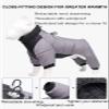 Waterproof Winter Dog Coat with Legs, Harness and Reflective D-Rings, Orange, S view 2