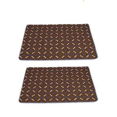 FANSU 2-Pack Reusable Puppy Pads for Dogs, Washable Pee Mats, 150 x 90 cm, Brown