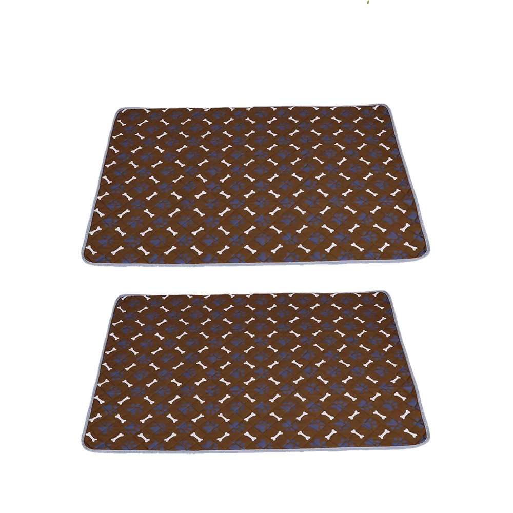 FANSU 2-Pack Reusable Puppy Pads for Dogs, Washable Pee Mats, 150 x 90 cm, Brown