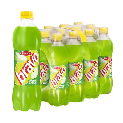 Rauch Bravo Green Apple, B-Vitamin Boost, 12-Pack (12 x 0.5 L PET)