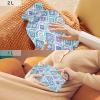 2 L Hot Water Bottle with Soft Plush Cover, Geometric Boho Design view 2