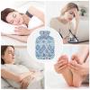 2 L Hot Water Bottle with Soft Plush Cover, Geometric Boho Design view 3