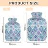 2 L Hot Water Bottle with Soft Plush Cover, Geometric Boho Design view 4