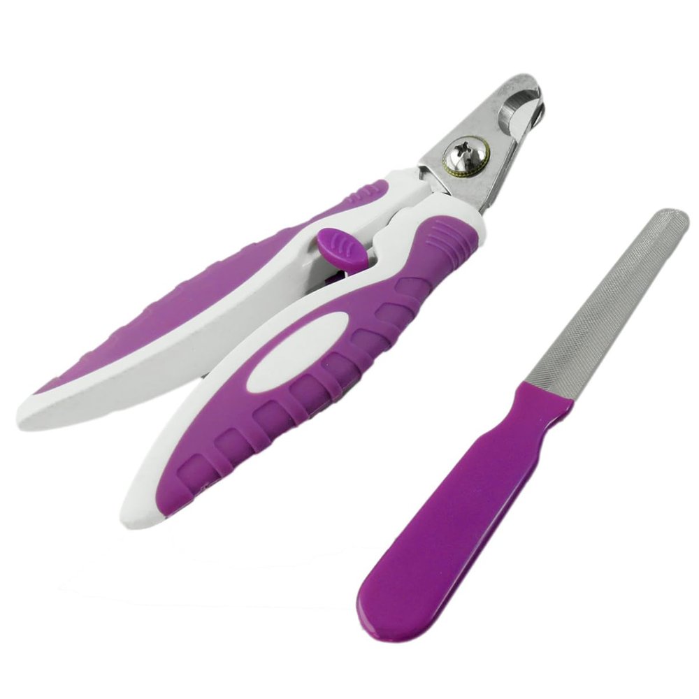 BESPORTBLE Stainless Steel and Plastic Nail Clippers for Dogs and Cats, Spring-Loaded Handle
