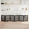 Homgoday 6-Piece Foldable Dog Gate with Door, 300 cm, Poplar Wood, Black view 1