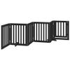 Homgoday 6-Piece Foldable Dog Gate with Door, 300 cm, Poplar Wood, Black view 2