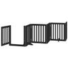 Homgoday 6-Piece Foldable Dog Gate with Door, 300 cm, Poplar Wood, Black view 4
