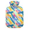 2 L Hot Water Bottle with Soft Plush Cover, Abstract Brush Pattern view 1