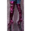 LIUGUISUOCHBH Women's Purple Over-the-Knee Platform Stiletto Boots, EU 43 view 4