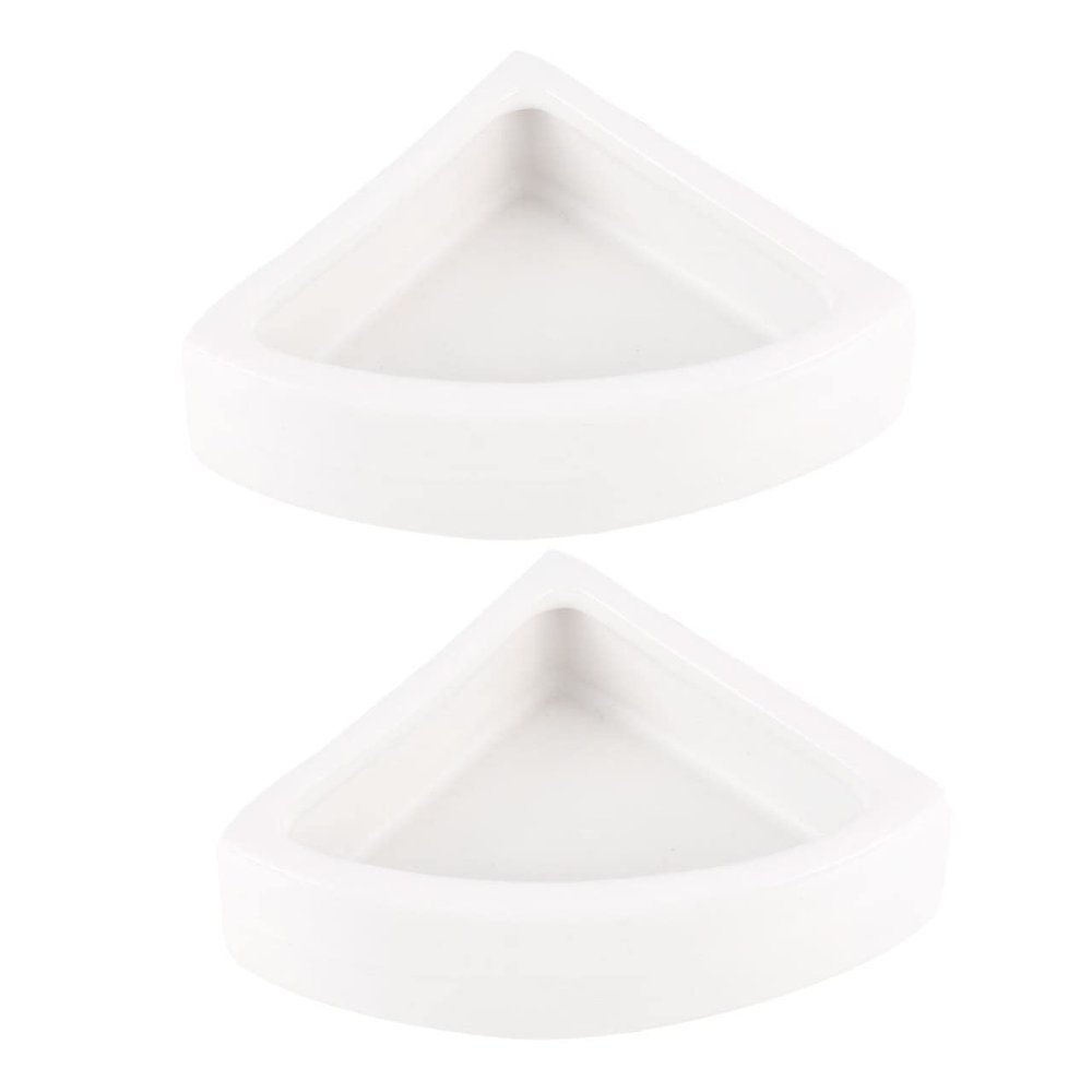 BESPORTBLE 2-Piece Ceramic Reptile Bowls with Thick Rim and Stable Triangle Design, Escape-Resistant Feeding Bowls for Lizards and Reptiles