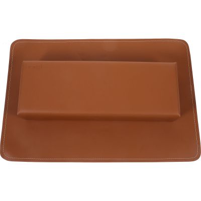 PAMINGONO Nail Art Hand Rest Set, Ergonomic PU Sponge, Brown