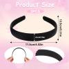 JIYIN 2-Pack 2 cm Black Satin Headbands for Women and Girls view 2