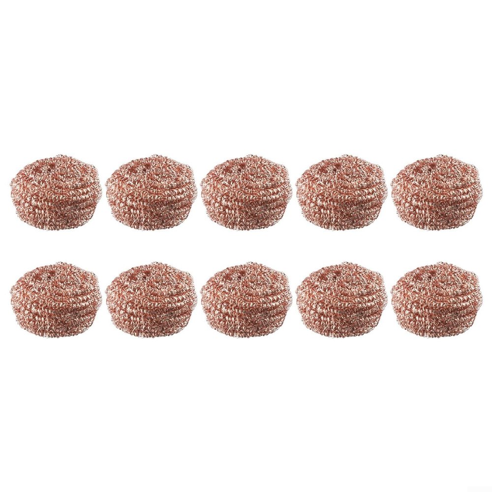 10 x Durable Copper Wire Scouring Pads for Tough Cleaning Jobs