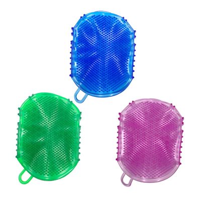 3-Piece Massage Body Brushes with Flexible Adhesive Texture, Lightweight