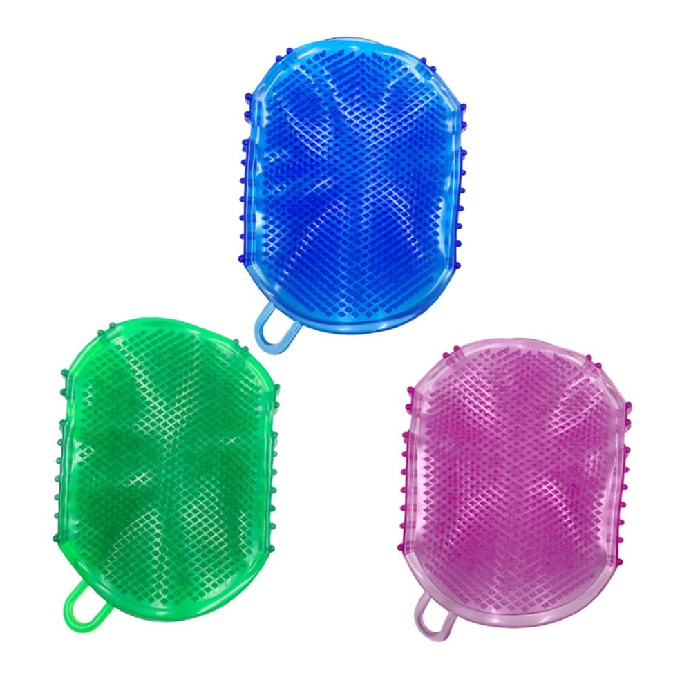 3-Piece Massage Body Brushes with Flexible Adhesive Texture, Lightweight