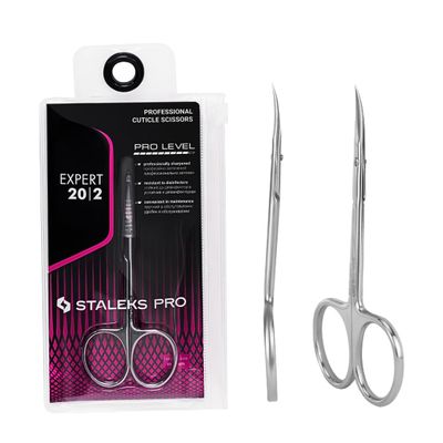 STALEKS PRO Expert SE-20/2 Cuticle Scissors with Curved Handle