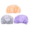Double-Layer Shower Caps, 3-Pack, Satin and PEVA view 1