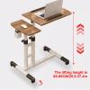Adjustable Overbed Table with Casters and Tilting Tabletop, Portable Rolling Table for Home Office and Couch, Mobile Laptop Stand with Cup Holder view 4