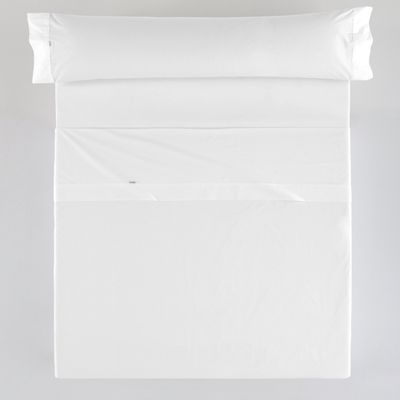 White Sheet Set for 105 cm Bed (3 Pieces) - 100% Cotton - 200 Thread Count