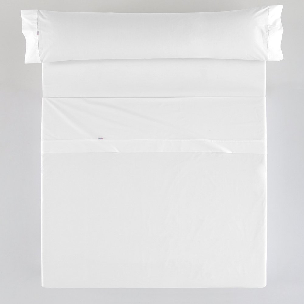 White Sheet Set for 105 cm Bed (3 Pieces) - 100% Cotton - 200 Thread Count