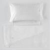 White Sheet Set for 105 cm Bed (3 Pieces) - 100% Cotton - 200 Thread Count view 4