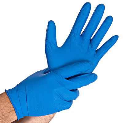 FRANZ MENSCH Hygostar Power Grip Nitrile Gloves, 500 Count, Blue, Size 7/S, 24 cm