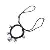 Handwoven Adjustable Dog Collar with Bell, Black view 1