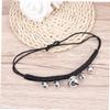 Handwoven Adjustable Dog Collar with Bell, Black view 3
