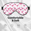 Soft Blackout Eye Mask with Pink Flamingo Print view 3